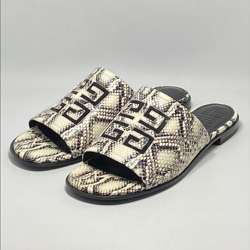 Givenchy 4G Snake Embossed Leather Sandals size 38